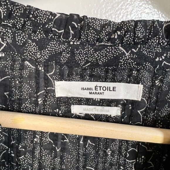 Isabel Marant Étoile Likoya Floral Print Tiered Maxi Dress Size EU 38 US 6 Black - Picture 4 of 11